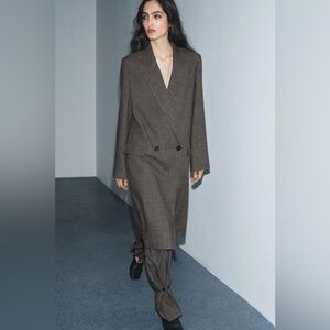 NWT Zara Woman ZW COLLECTION LIMITED EDITION DOUBLE BREASTED FROCK COAT Size L